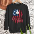 Baseball Dad USA American Flag 4th Of July Men Sweatshirt