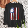 Baseball Dad USA American Flag Father's Day 4th Of July Men Sweatshirt