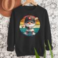 Baseball Grandpa Gnome On A Retro Sunset For Baseball Dad Men Sweatshirt Baseball Grandpa Gnome On A Retro Sunset For Baseball Dad Men Sweatshirt
