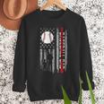 Father's Day USA Flag Patriotic Baseball Dad Men Sweatshirt