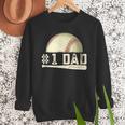 Number One Baseball Dad Fathers Day Baseball Player Dad Papa Men Sweatshirt