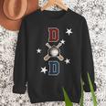 Patriotic Baseball Dad Father's Day Red Blue Star Men Sweatshirt Patriotic Baseball Dad Father's Day Red Blue Star Men Sweatshirt