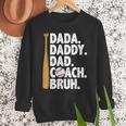 Retro Dada Daddy Dad Coach Bruh Baseball Dad Fathers Day Men Men Sweatshirt