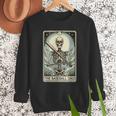 Retro Skeleton Baseball Dad Tarot Card Halloween Sport Lover Men Sweatshirt