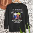 Softball Dad Like A Baseball Dad 4th Of July USA Retro Flag Men Sweatshirt