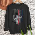 Vintage Baseball US Flag Tee Baseball Dad Player Coach Men Sweatshirt