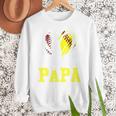 Ball Papa Softball Baseball Dad Daddy Premium Men Sweatshirt
