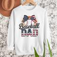 Baseball Dad American Flag Bow Sports Men Sweatshirt