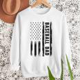 Baseball Dad American Flag Grunge Retro Vintage Father Raglan Baseball Tee Men Sweatshirt