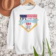 Baseball Dad Ice Cream Drip Father American Flag 4th Of July Men Sweatshirt
