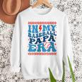 In My Baseball Papa Era Groovy Baseball Dad Family Matching Men Sweatshirt