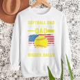 Softball Dad Like A Baseball Dad But Bigger Balls Back Premium Men Sweatshirt