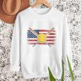Softball Dad Like A Baseball Dad With Bigger Balls Sport Dad Premium Men Sweatshirt