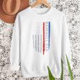 Vintage Baseball US Flag Tee Baseball Dad Player Coach Premium Tri-Blend Men Sweatshirt