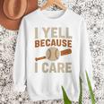 I Yell Because I Care Baseball Dad Coach Father's Day Premium Tri-Blend Men Sweatshirt