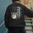 Baseball Dad America Flag Vintage Christmas Xmas Men's Sweatshirt Back Print