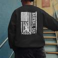 Baseball Dad American Flag Papa Daddy Happy Father's Day Men's Sweatshirt Back Print