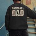 Baseball Dad Distressed Bold Stitch Graphic Sports Father Men's Sweatshirt Back Print Baseball Dad Distressed Bold Stitch Graphic Sports Father Men's Sweatshirt Back Print
