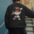 Baseball Dad Gnome With Baseball Bat For Grandpa Life Men's Sweatshirt Back Print