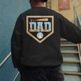 Baseball Dad Ice Cream Drip Home Plate Bat Cool Fathers Day Men's Sweatshirt Back Print Baseball Dad Ice Cream Drip Home Plate Bat Cool Fathers Day Men's Sweatshirt Back Print