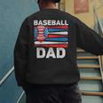 Baseball Dad For Men American Flag 4th Of July Fathers Day Men's Sweatshirt Back Print
