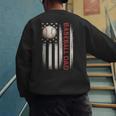 Baseball DAD USA American Flag Fathers Day 4th Of July Men's Sweatshirt Back Print Baseball DAD USA American Flag Fathers Day 4th Of July Men's Sweatshirt Back Print
