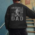 Baseball Dad USA American Flag Father's Day Men Men's Sweatshirt Back Print Baseball Dad USA American Flag Father's Day Men Men's Sweatshirt Back Print