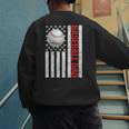 Baseball Dad USA American Flag Patriotic Dad 4th Of July Men's Sweatshirt Back Print Baseball Dad USA American Flag Patriotic Dad 4th Of July Men's Sweatshirt Back Print