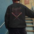 Baseball Dad Vintage Family Matching Father's Day Dad Life Men's Sweatshirt Back Print