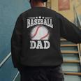 Baseball Dad Vintage Baseball Player Daddy Men Men's Sweatshirt Back Print