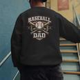 Baseball Fan Dad Father Vintage Baseball Dad Men's Sweatshirt Back Print