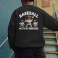 Baseball Gnome Grandpa With Sayings For Baseball Dad Coach Men's Sweatshirt Back Print