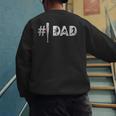 Baseball Player Number One Baseball Dad Father's Day Men's Sweatshirt Back Print Baseball Player Number One Baseball Dad Father's Day Men's Sweatshirt Back Print
