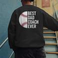 Best Baseball Dad Coach Ever Retro Father Baseball Coach Dad Men's Sweatshirt Back Print Best Baseball Dad Coach Ever Retro Father Baseball Coach Dad Men's Sweatshirt Back Print