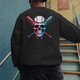 Cool Baseball Ice Cream Dripping Baseball Dad Baseball Lover Men's Sweatshirt Back Print