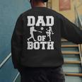 Dad Of Both Gymnastics Baseball Dad Men's Sweatshirt Back Print Dad Of Both Gymnastics Baseball Dad Men's Sweatshirt Back Print