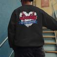 Daddy Of The Rookie Baseball Dad Retro Love Heart Birthday Men's Sweatshirt Back Print Daddy Of The Rookie Baseball Dad Retro Love Heart Birthday Men's Sweatshirt Back Print