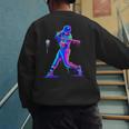 Ice Cream Drip Melting Baseball Bat Player Baseball Dad Men's Sweatshirt Back Print