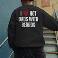 I Love Hot Baseball Dads With Beards Red Hearts Men's Sweatshirt Back Print I Love Hot Baseball Dads With Beards Red Hearts Men's Sweatshirt Back Print