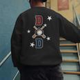 Patriotic Baseball Dad Father's Day Red Blue Star Men's Sweatshirt Back Print Patriotic Baseball Dad Father's Day Red Blue Star Men's Sweatshirt Back Print
