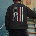 Proud Baseball Dad American Flag Sports Father Day Men's Sweatshirt Back Print
