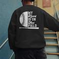 Proud Baseball Dad Fan My Heart Is On That Baseball Field Men's Sweatshirt Back Print Proud Baseball Dad Fan My Heart Is On That Baseball Field Men's Sweatshirt Back Print