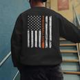 Retro Baseball Dad American Flag Father's Day 4th Of July Men's Sweatshirt Back Print