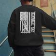 Retro Baseball Dad Us America Flag Fathers Day Men's Sweatshirt Back Print Retro Baseball Dad Us America Flag Fathers Day Men's Sweatshirt Back Print