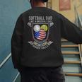 Softball Dad Like A Baseball Dad 4th Of July USA Retro Flag Men's Sweatshirt Back Print