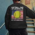 Softball Dad Like a Baseball Dad Father's Day USA Flag Men's Sweatshirt Back Print Softball Dad Like a Baseball Dad Father's Day USA Flag Men's Sweatshirt Back Print