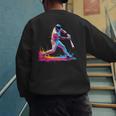 Tie Dye Baseball Dad Fathers Day Men's Sweatshirt Back Print Tie Dye Baseball Dad Fathers Day Men's Sweatshirt Back Print