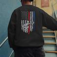 Vintage Baseball US Flag Tee Baseball Dad Player Coach Men's Sweatshirt Back Print