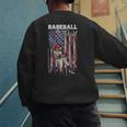 Vintage USA Flag Baseball Player Proud Baseball Dad Men's Sweatshirt Back Print Vintage USA Flag Baseball Player Proud Baseball Dad Men's Sweatshirt Back Print