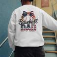 Baseball Dad American Flag Bow Sports Men's Sweatshirt Back Print